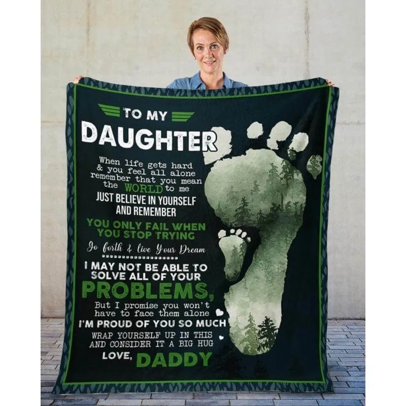 To My Daughter - From Dad - Footprintblanket - A324 - Premium Blanket