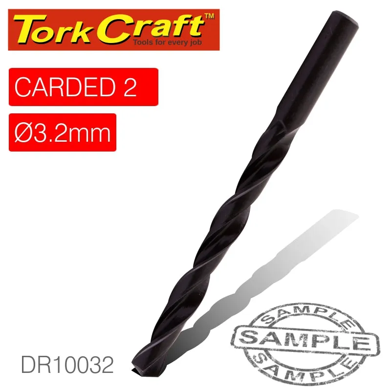 TORK CRAFT DRILL BIT HSS STANDARD 3.2MM 2/CARD DR10032