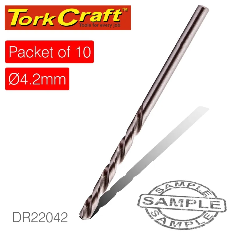 TORK CRAFT DRILL HSS 4.2MM 135DEG 10 PACK INDUSTRIAL BIT DR22042