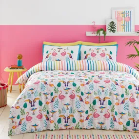 Tropical Flamingo Duvet Cover Set by Fusion in Pink