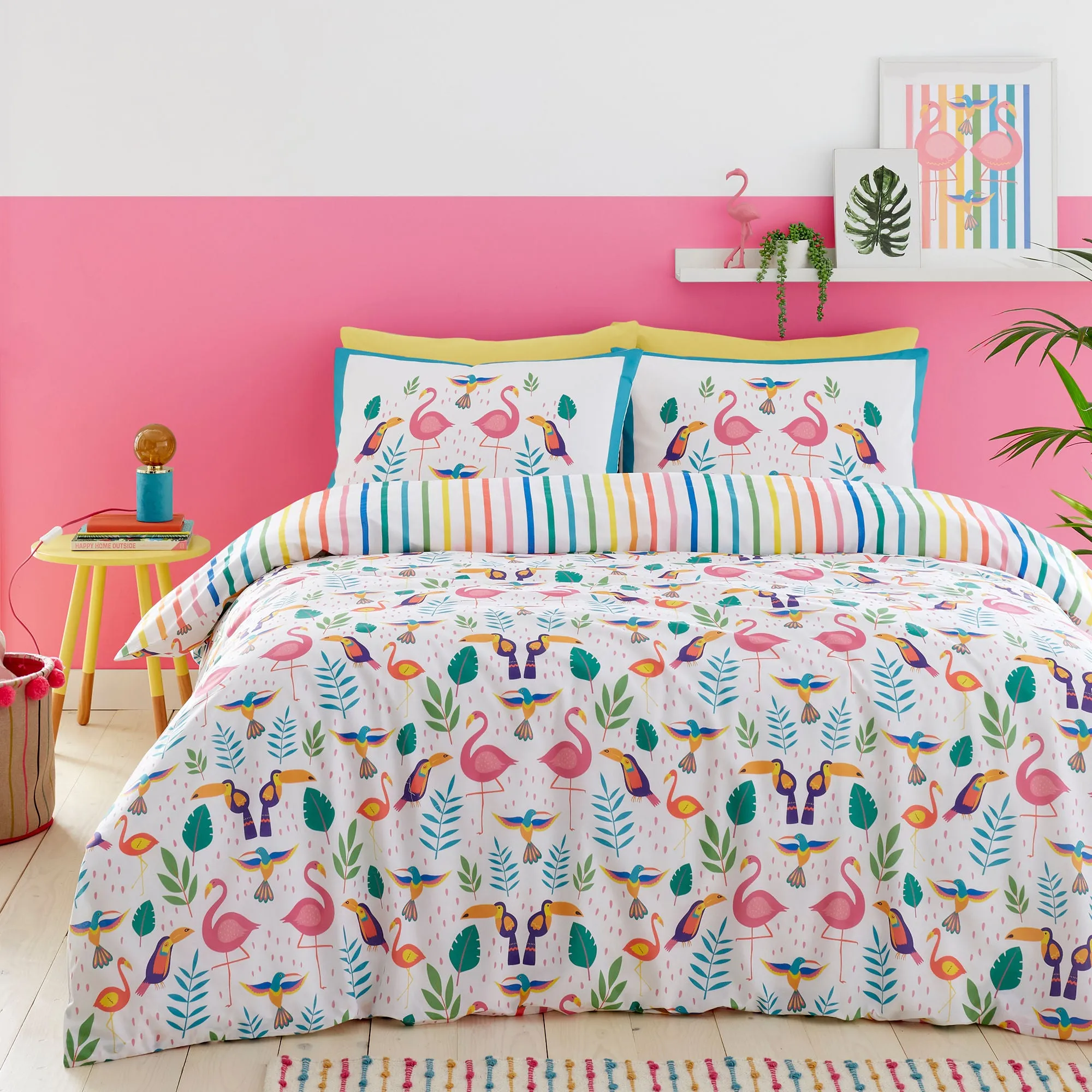 Tropical Flamingo Duvet Cover Set by Fusion in Pink