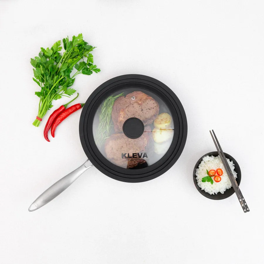 Universal Glass Frying Pan Lid With Soft Touch Rims