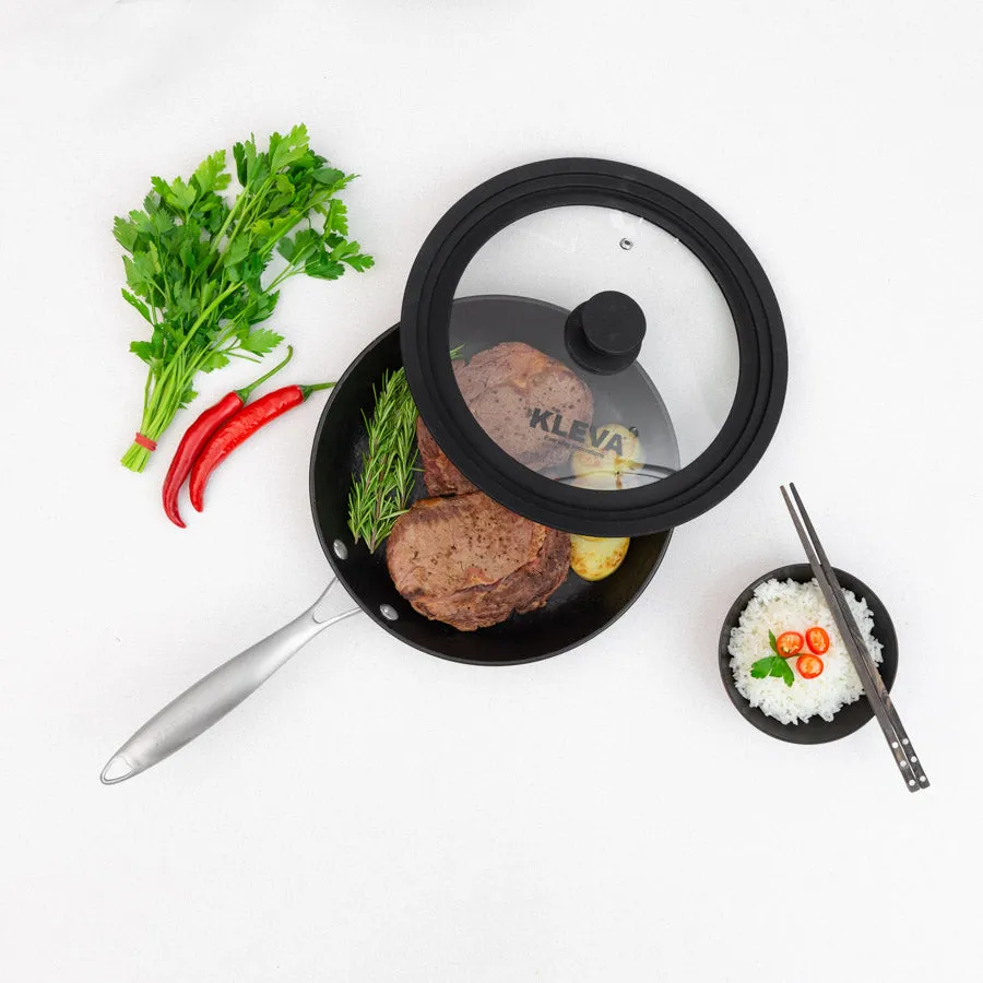 Universal Glass Frying Pan Lid With Soft Touch Rims