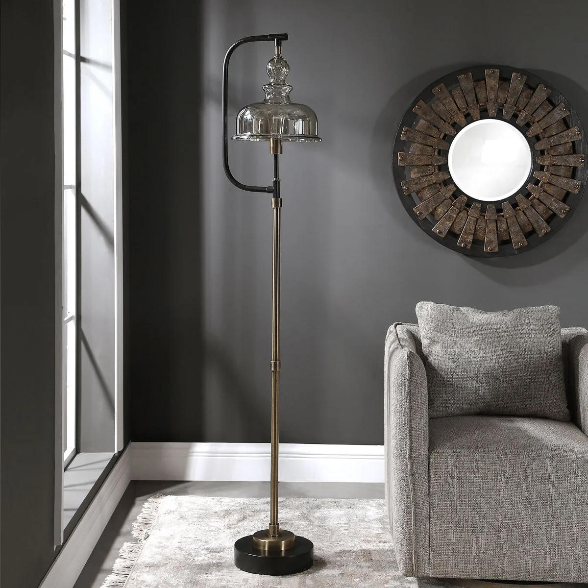 Uttermost's Elieser Industrial Floor Lamp Designed by Matthew Williams