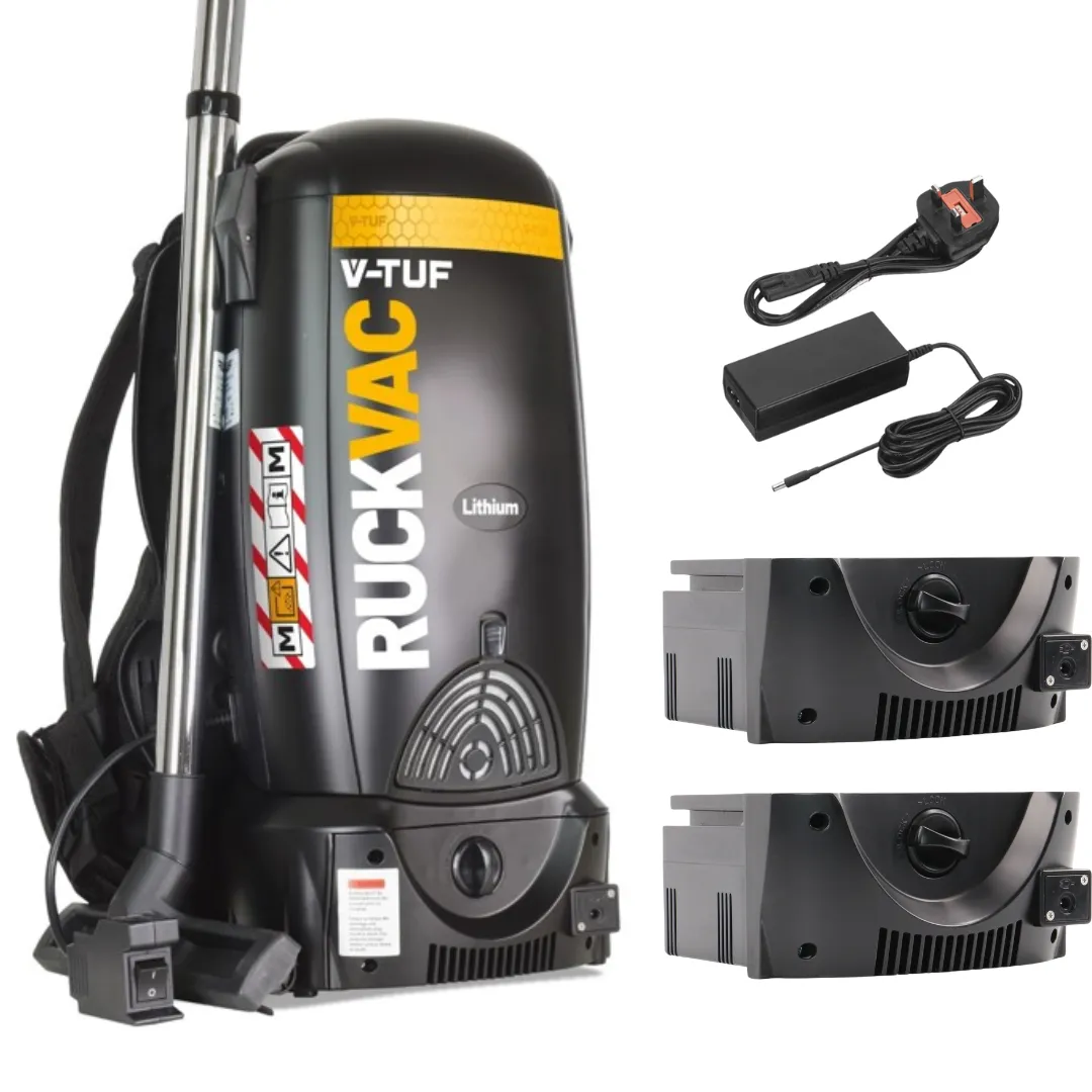 V-TUF RUCKVAC-ION-KIT4 Cordless M Class Backpack Vacuum Cleaner - 2 Batterys