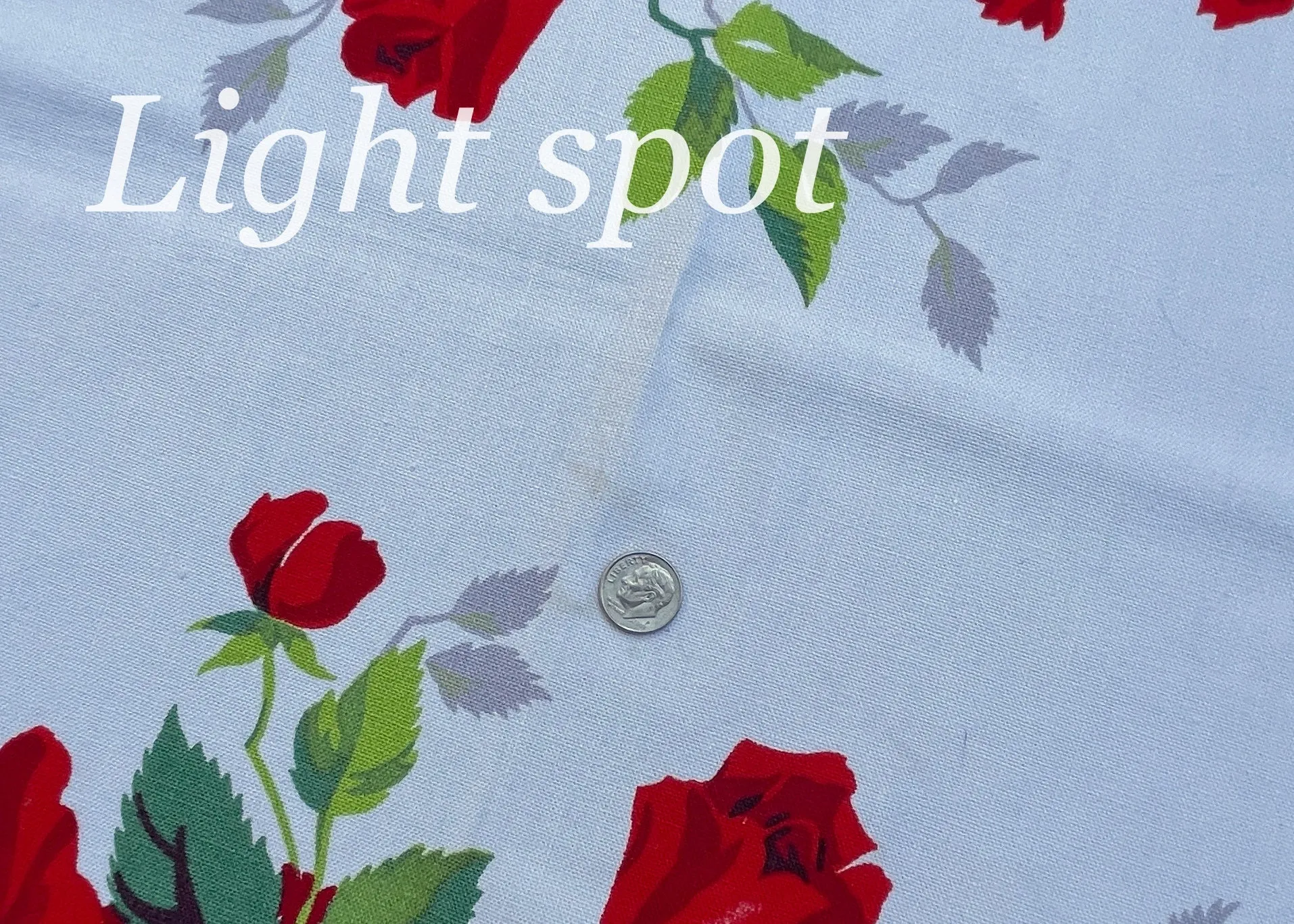 Vintage Red Royal Rose Wilendur Tablecloth