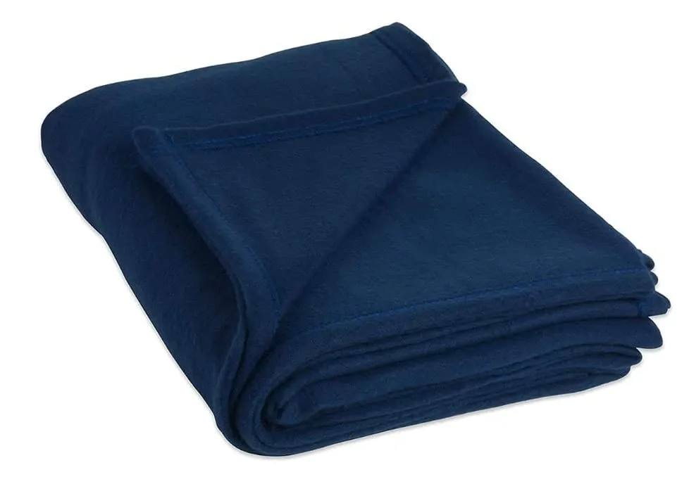 Wavva Plain Fleece 2 Single Bed Blankets-Maroon,Blue (Set of 2), reversible