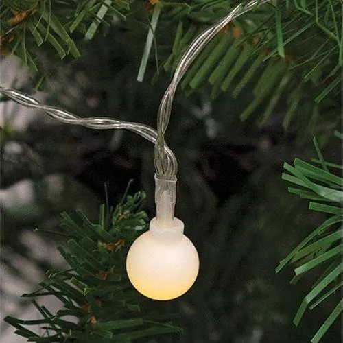 White Ball Berry LED String LIghts, 40ct