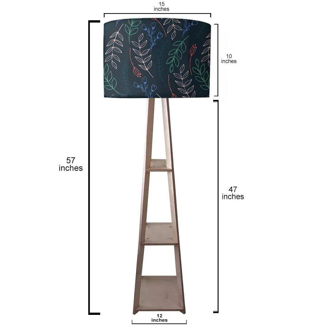 Wooden Tripod Floor Lamp  -   Colorful Branches