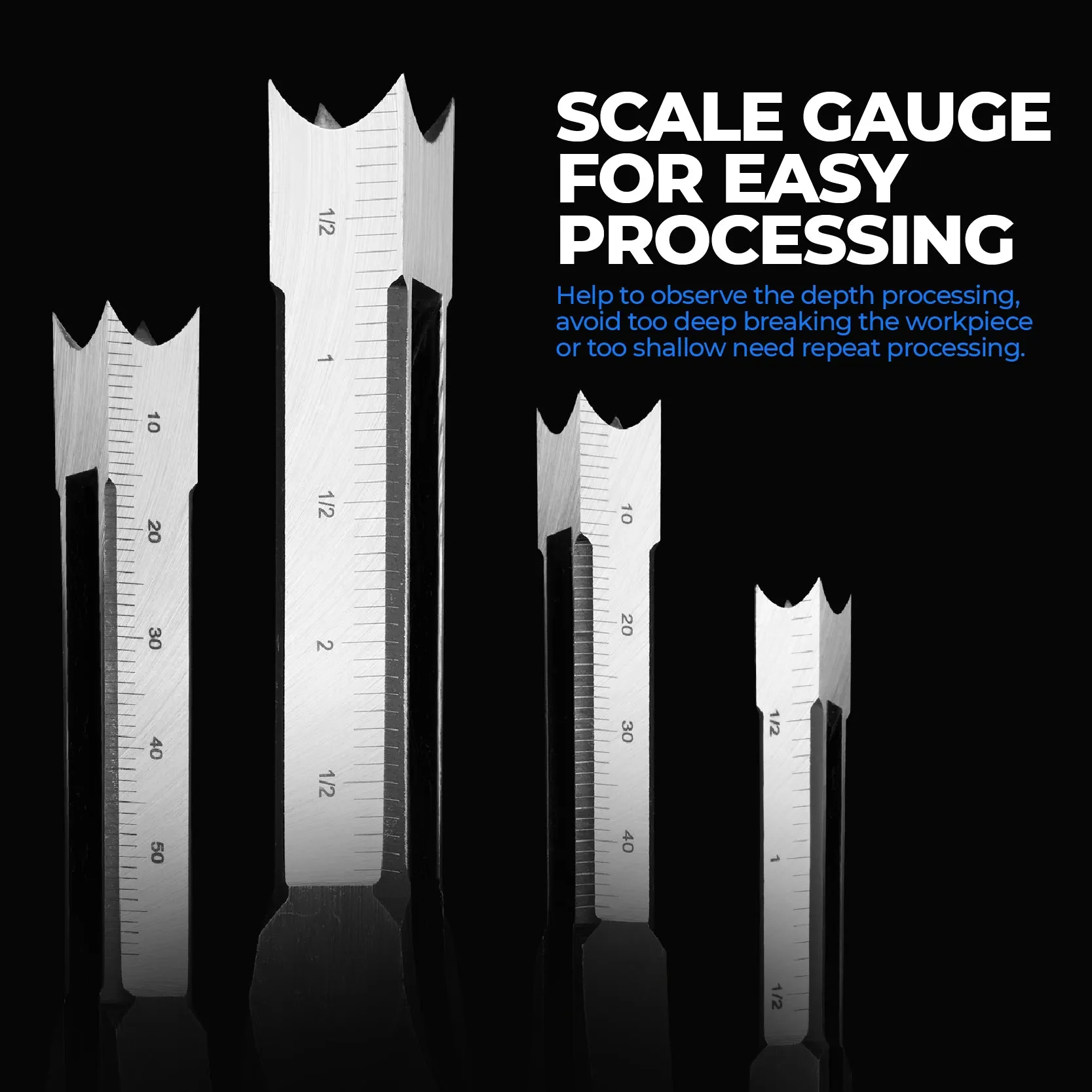 Woodworking Mortising Chisel Sets, Square Hole Drill Bit for Mortise Machine (1/4'', 5/16'', 3/8'', 1/2'')