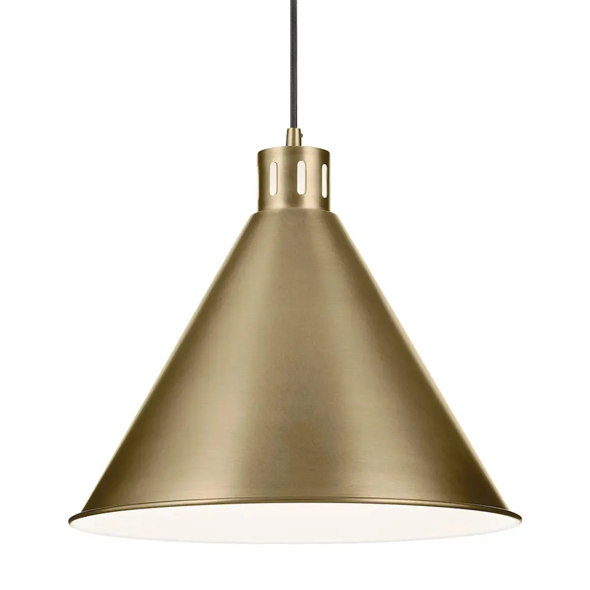 Zailey 16" 1-Light Pendant Light, Natural Brass Finish